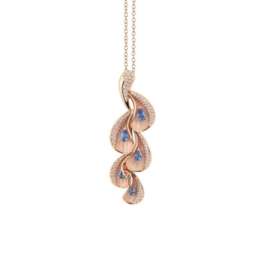         Roségold, Halsschmuck, Cammilli Moon Drops Anhänger mit Halskette
