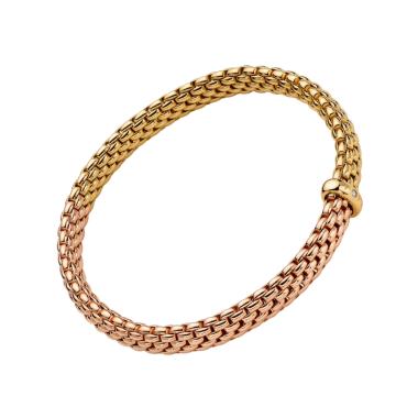 Armschmuck, Roségold, FOPE Vendôme Flex'it Armband mit zweifarbigem Geflecht