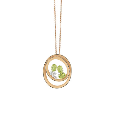 Halsschmuck, Weißgold, Cammilli Dune Solar Color Anhänger mit Halskette