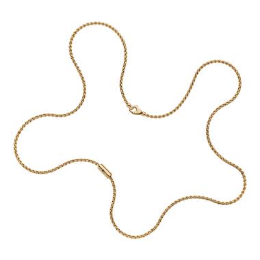 Halsschmuck, Gelbgold, FOPE Aria Halskette mit einem schwarzen Brillanten