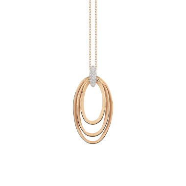 Halsschmuck, Weißgold, Cammilli Dune Chic Pavé Anhänger mit Halskette