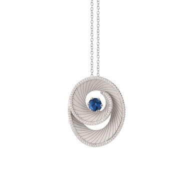 Halsschmuck, Weißgold, Cammilli Athena Anhänger mit Halskette