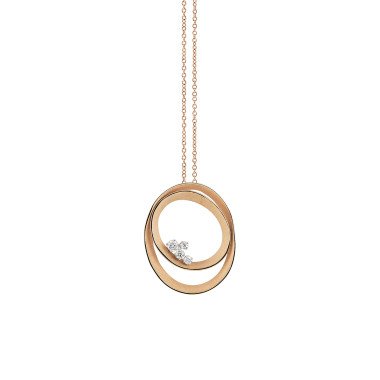 Halsschmuck, Weißgold, Cammilli Dune Solar Anhänger mit Halskette