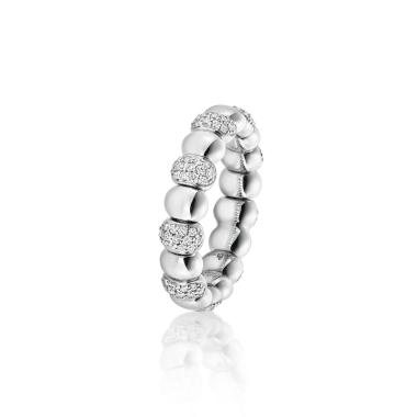 Ringe, Weißgold, Frank Trautz Damenring Amora-Stretch