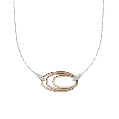 Halsschmuck, Weißgold, Cammilli Dune Chic Pavé Halskette