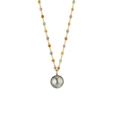 Halsschmuck, Gelbgold, Gellner MODERN CLASSICS Collier mit Einhänger