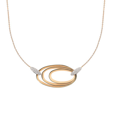 Halsschmuck, Weißgold, Cammilli Dune Chic Pavé Collier