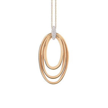 Halsschmuck, Weißgold, Cammilli Dune Chic Pavé Anhänger mit Halskette