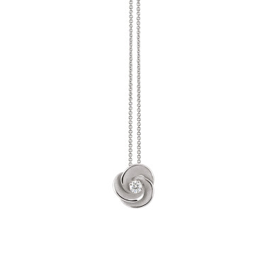 Halsschmuck, Weißgold, Cammilli Desert Rose Anhänger mit Halskette