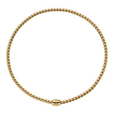 Halsschmuck, Gelbgold, FOPE Eka Flex'it Halskette mit dekorativem Verschluss