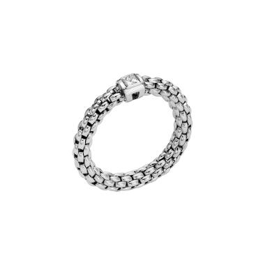 Ringe, Weißgold, FOPE Souls Flex'it Ring mit weissem Diamanten