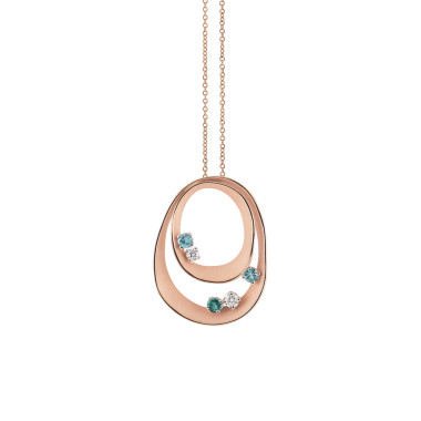 Halsschmuck, Roségold, Cammilli Dune Color Anhänger mit Halskette