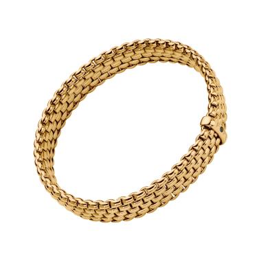 Armschmuck, Gelbgold, FOPE Panorama Flex'it Armband mit schwarzen Brillanten