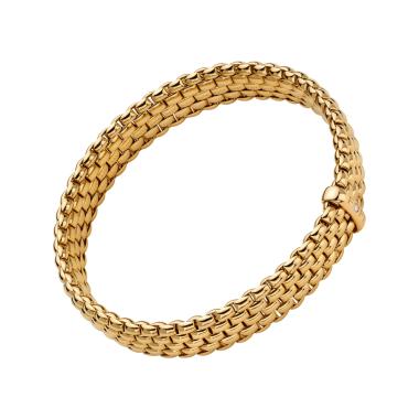 Armschmuck, Gelbgold, FOPE Panorama Flex'it Armband mit weißen Brillanten