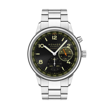 Damen- und Herrenuhr, Automatik, NOMOS Glashütte Club Sport Neomatik Weltzeit Vector