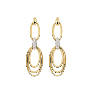 Ohrringe, Weißgold, Annamaria Cammilli Dune Chic Pavé Ohrringe