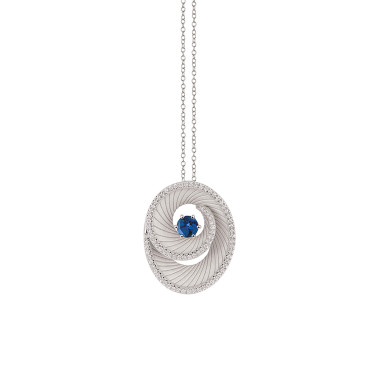 Halsschmuck, Weißgold, Cammilli Athena Anhänger mit Halskette