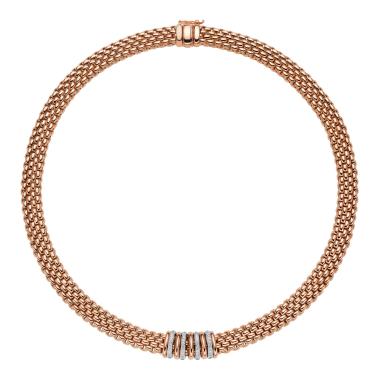 Halsschmuck, Weißgold, FOPE Panorama Collier mit Diamanten