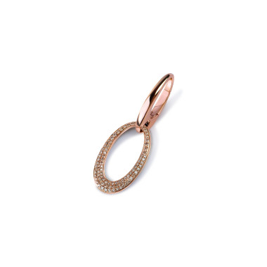         Roségold, Halsschmuck, Emil Kraus Ellipse E210 Diamant Clip