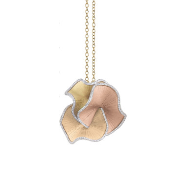 Halsschmuck, Weißgold, Cammilli Sultana Anhänger mit Halskette