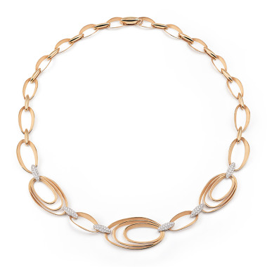 Halsschmuck, Weißgold, Cammilli Dune Chic Pavé Collier