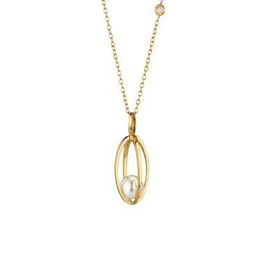         Gelbgold, Halsschmuck, Gellner Wave Collier mit Einhänger