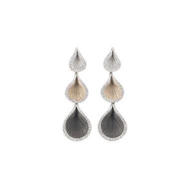 Ohrringe, Weißgold, Cammilli Goccia Ohrringe