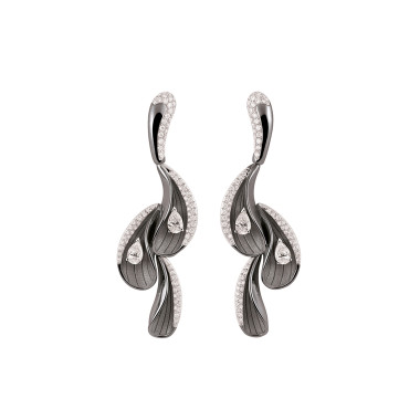 Ohrringe, Weißgold, Cammilli Moon Drops Ohrringe