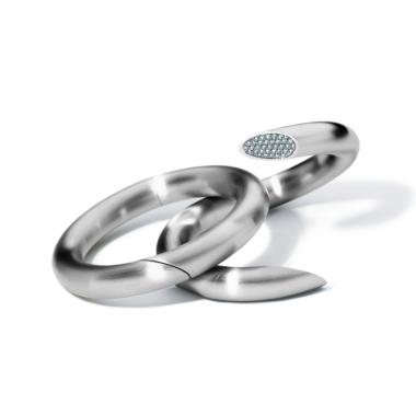 Armschmuck, Platin, Henrich & Denzel Janus Armreif 