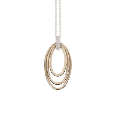 Halsschmuck, Gold, Annamaria Cammilli Dune Chic Pavé Anhänger mit Halskette