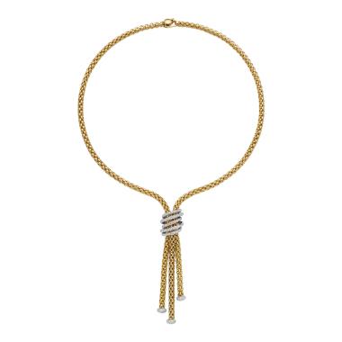Halsschmuck, Weißgold, FOPE Solo Halskette mit Diamanten