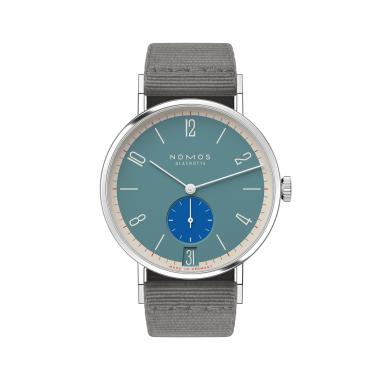 Unisex, Handaufzug, NOMOS Glashütte Tangente 38 Datum Super Sardine 