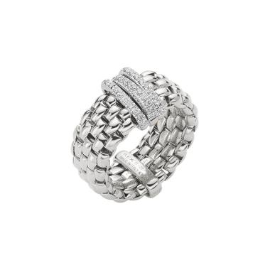 Ringe, Weißgold, FOPE Panorama Flex'it Ring mit Diamanten