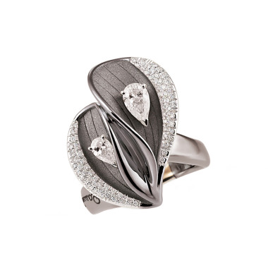 Ringe, Weißgold, Cammilli Moon Drops Ring