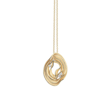         Gelbgold, Halsschmuck, Cammilli Dune Anhänger mit Halskette