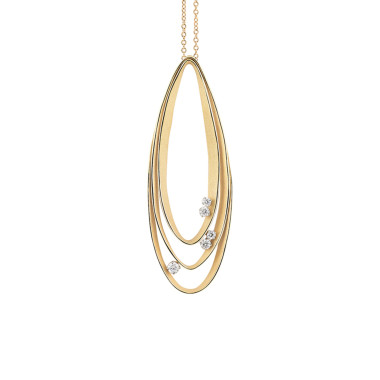 Halsschmuck, Gelbgold, Cammilli Velaa Star Anhänger mit Halskette