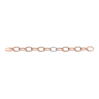         Roségold, Armschmuck, Emil Kraus Ellipse E121 Armband mit Diamantglied 