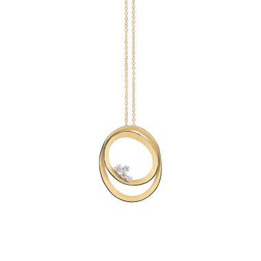 Halsschmuck, Weißgold, Cammilli Dune Solar Anhänger mit Halskette