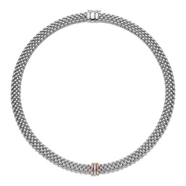 Halsschmuck, Weißgold, FOPE Panorama Collier mit Diamanten