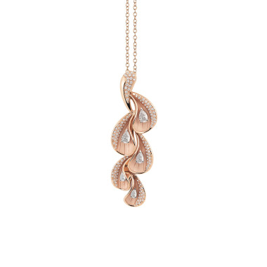         Roségold, Halsschmuck, Cammilli Moon Drops Anhänger mit Halskette
