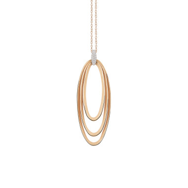 Halsschmuck, Weißgold, Annamaria Cammilli Dune Chic Pavé Anhänger mit Halskette