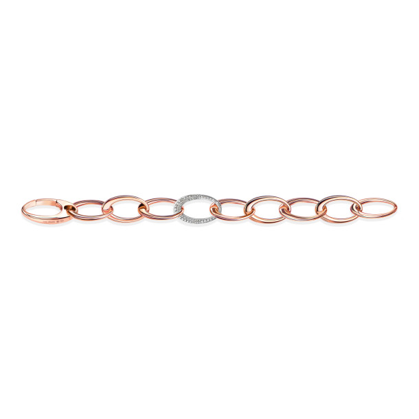        Roségold, Armschmuck, Emil Kraus Ellipse E170 Armband mit Diamantglied