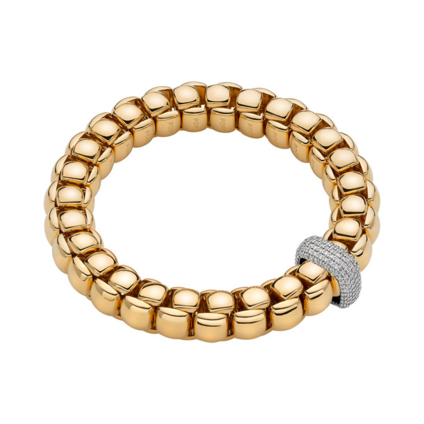         Gelbgold, Armschmuck, FOPE Eka Flex'it Armband mit Diamantpavé