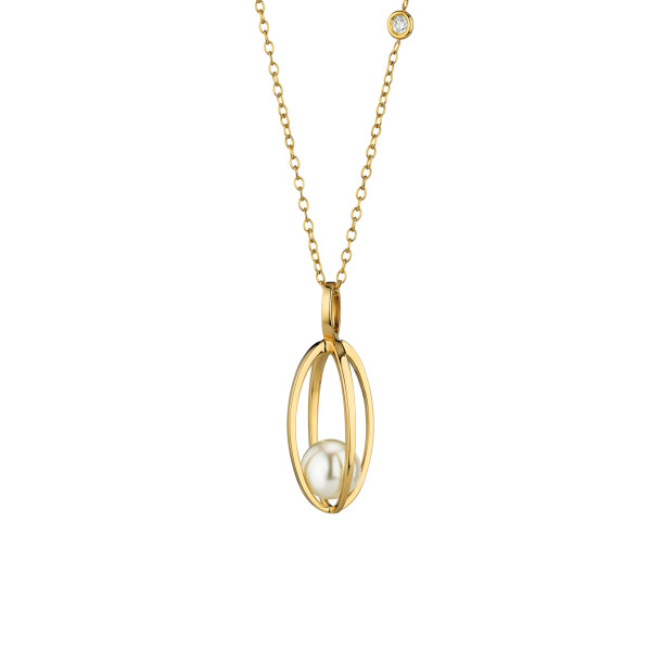         Gelbgold, Halsschmuck, Gellner Wave Collier mit Einhänger