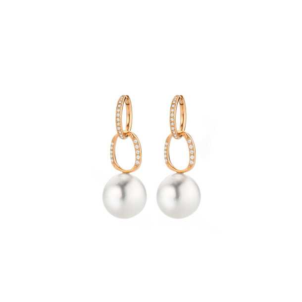         Roségold, Ohrringe, Gellner Modern Classics Creolen mit Einhänger