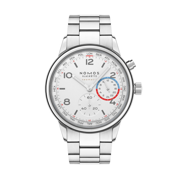         Damen- und Herrenuhr, Automatik, NOMOS Glashütte Club Sport Neomatik Weltzeit