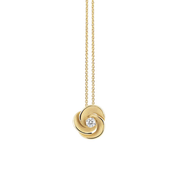         Gelbgold, Halsschmuck, Cammilli Desert Rose Anhänger mit Halskette